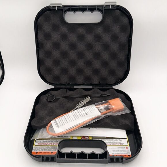 Glock OEM Gun Case Single Handgun Black Case Orange Lock, Keys & Cleaning Brush - Picture 1 of 3